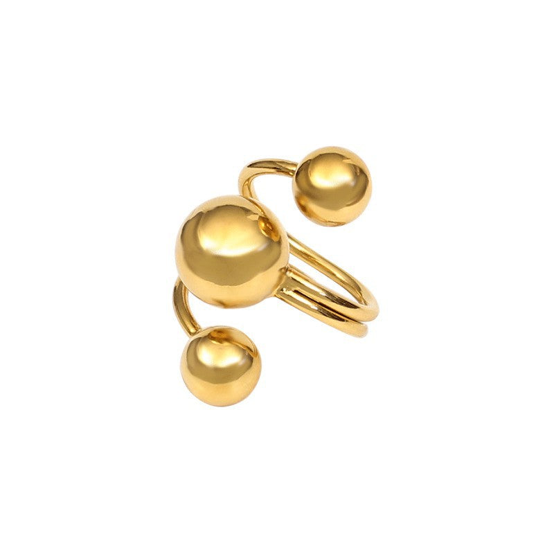 Super fire fine gold ball interstellar orbit ring, simple adjustable niche design ring
