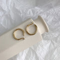 New fashion earrings 925 silver needle earrings women's Korean simple cold wind temperament earrings oval gold-plated stud earrings