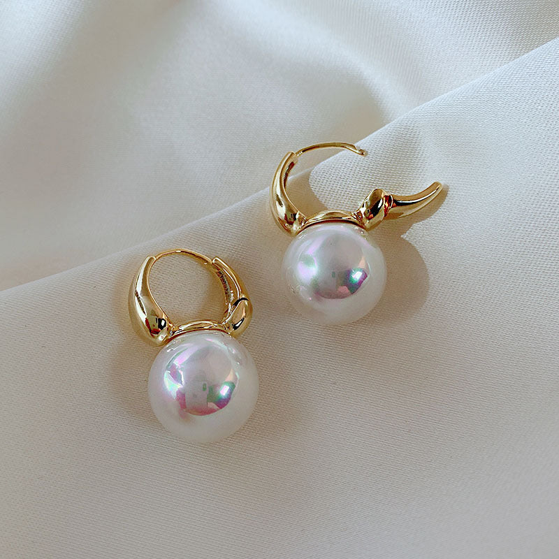 Simple Pearl Ear Buckle Earrings