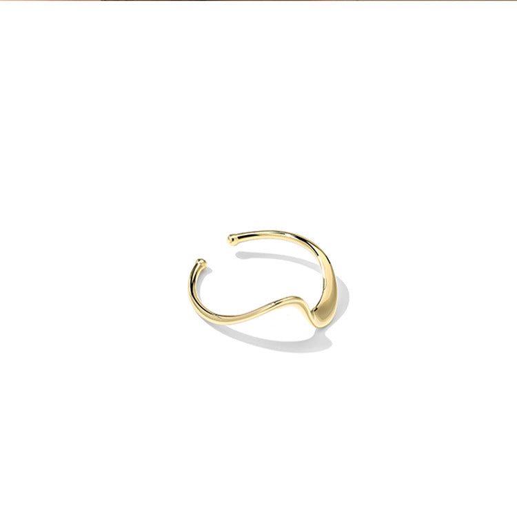 Cold wind ripple bracelet Japanese and Korean niche temperament versatile women's design sense wave open hand jewelry simple bracelet