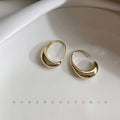 Personality simple smooth cold wind earrings Korean temperament style fashion light luxury design sense small earrings women