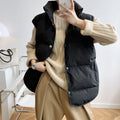 Korean down cotton vest short autumn and winter loose outer wear cotton jacket vest cotton vest jacket