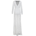 Deep V-Neck Lace Maxi Dress