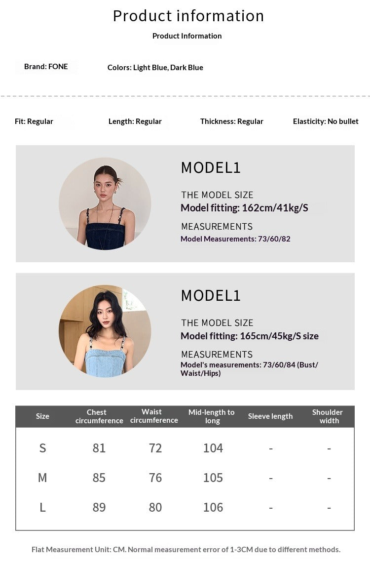 Stylish slim-fit denim dress with a word