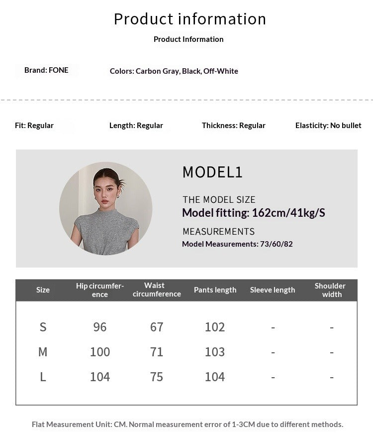Wide belt casual slim straight trousers