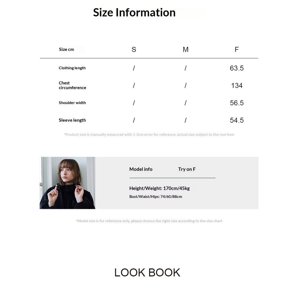 Spring new casual pure cotton stand-up collar easy versatile curved sleeve half zipper sweater