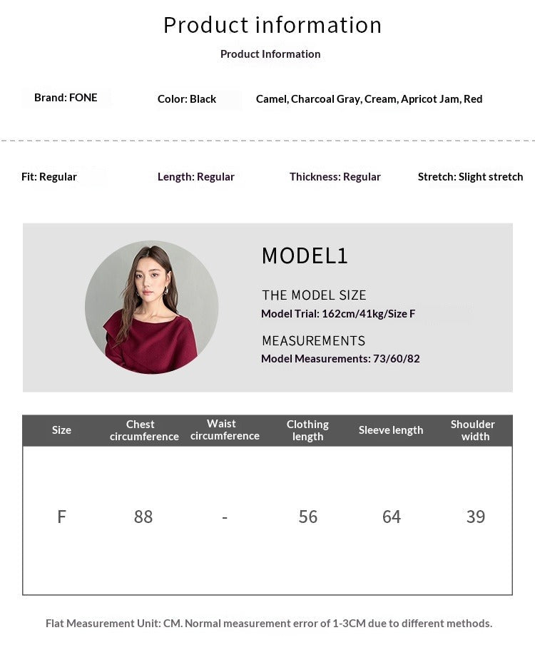 French temperament slanted shoulder slimming knitwear autumn and winter design shawl sweater