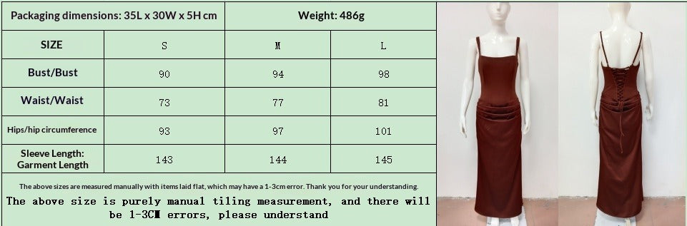 Sexy pleated suspender hip dress waist fishbone hottie dress