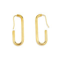 Korean cos minimalist cold wind geometry earrings brass oval gold-plated stud earrings ear hook earrings