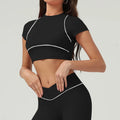 Women's Workout Gym Tennis T-Shirts Soft Short Sleeve Cropped Neck Yoga Workout Tops