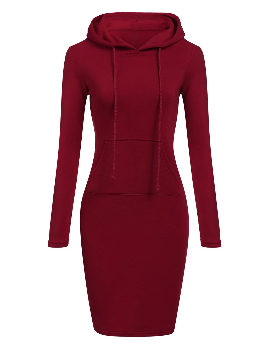 Ladies Hooded Dress Women Long Sleeve Sweatshirt Dress with Pockets