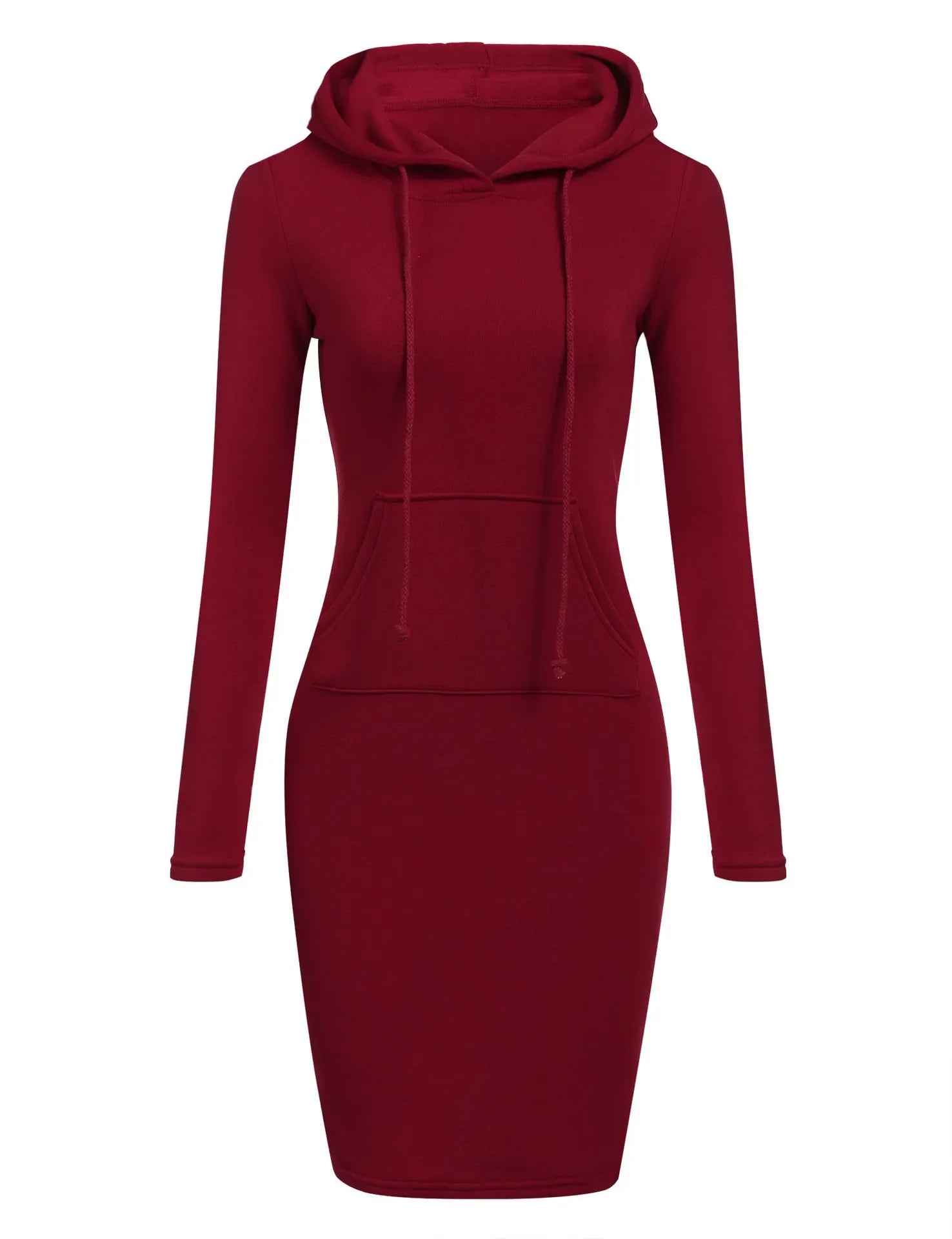 Ladies Hooded Dress Women Long Sleeve Sweatshirt Dress with Pockets