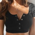 Women's Short Sleeve Bodycon Crop Top