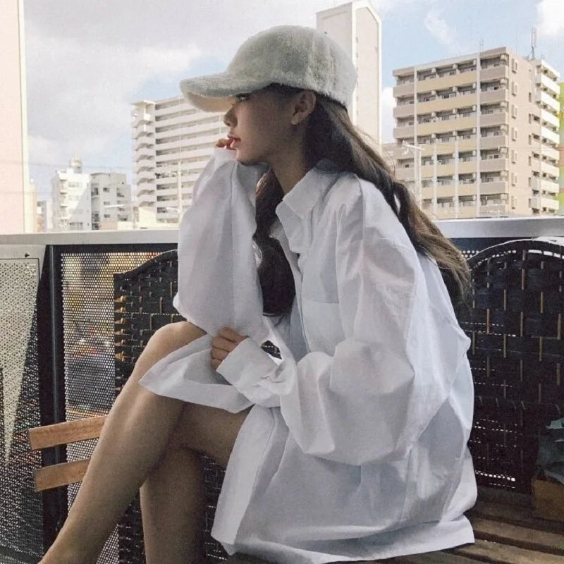 Minimalist Oversized Button-Up Shirt