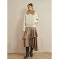 Winter "gilt white Tongqi" oil wax leather short white leather jacket with detachable fur collar jacket