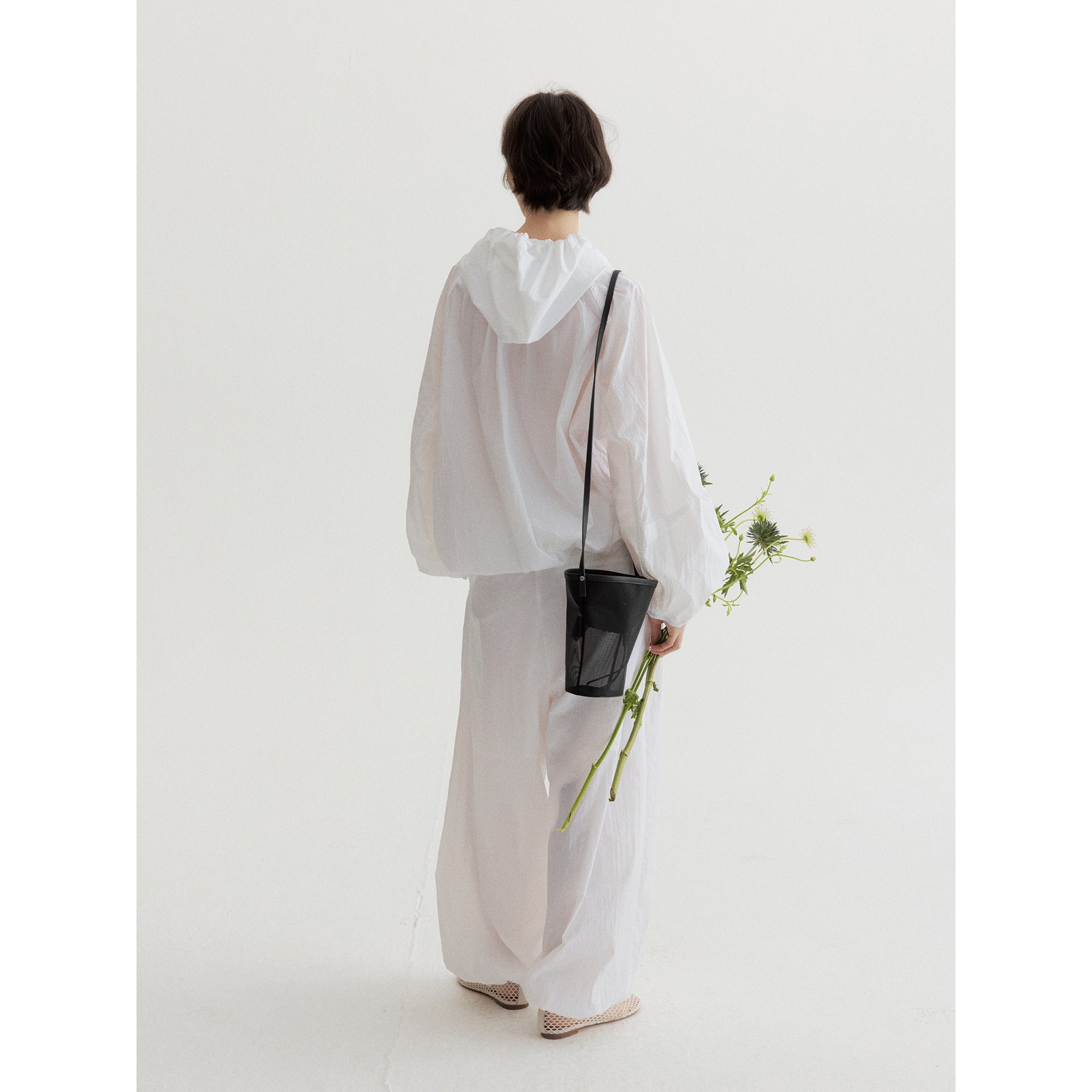 Summer new design pleated sunscreen drawstring foot loose profile casual pants