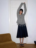 College style pleated skirt medium and long skirt skirt high-end high-waisted A-shaped skirt