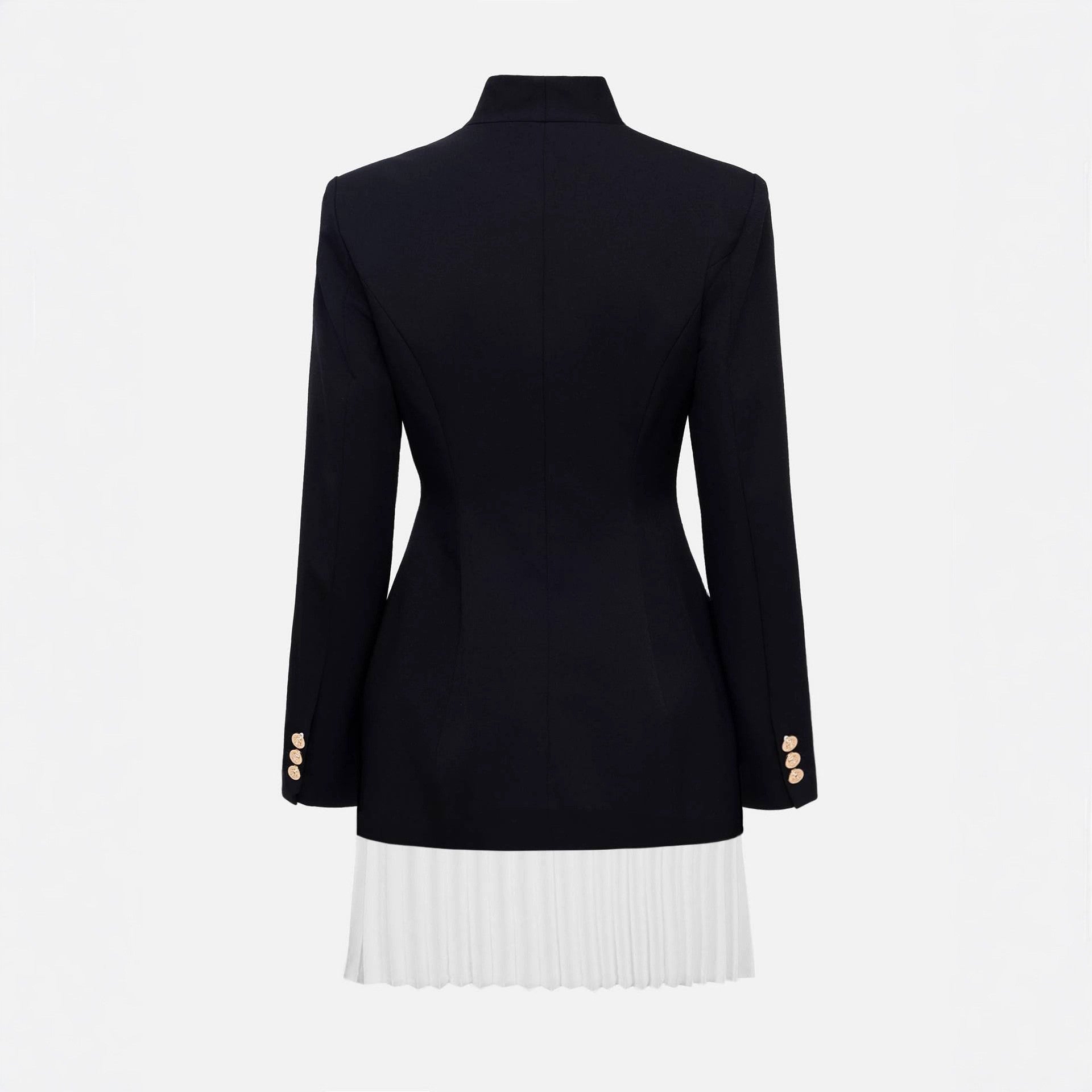High-end design small suit versatile long-sleeved splicing skirt jacket fashionable French top