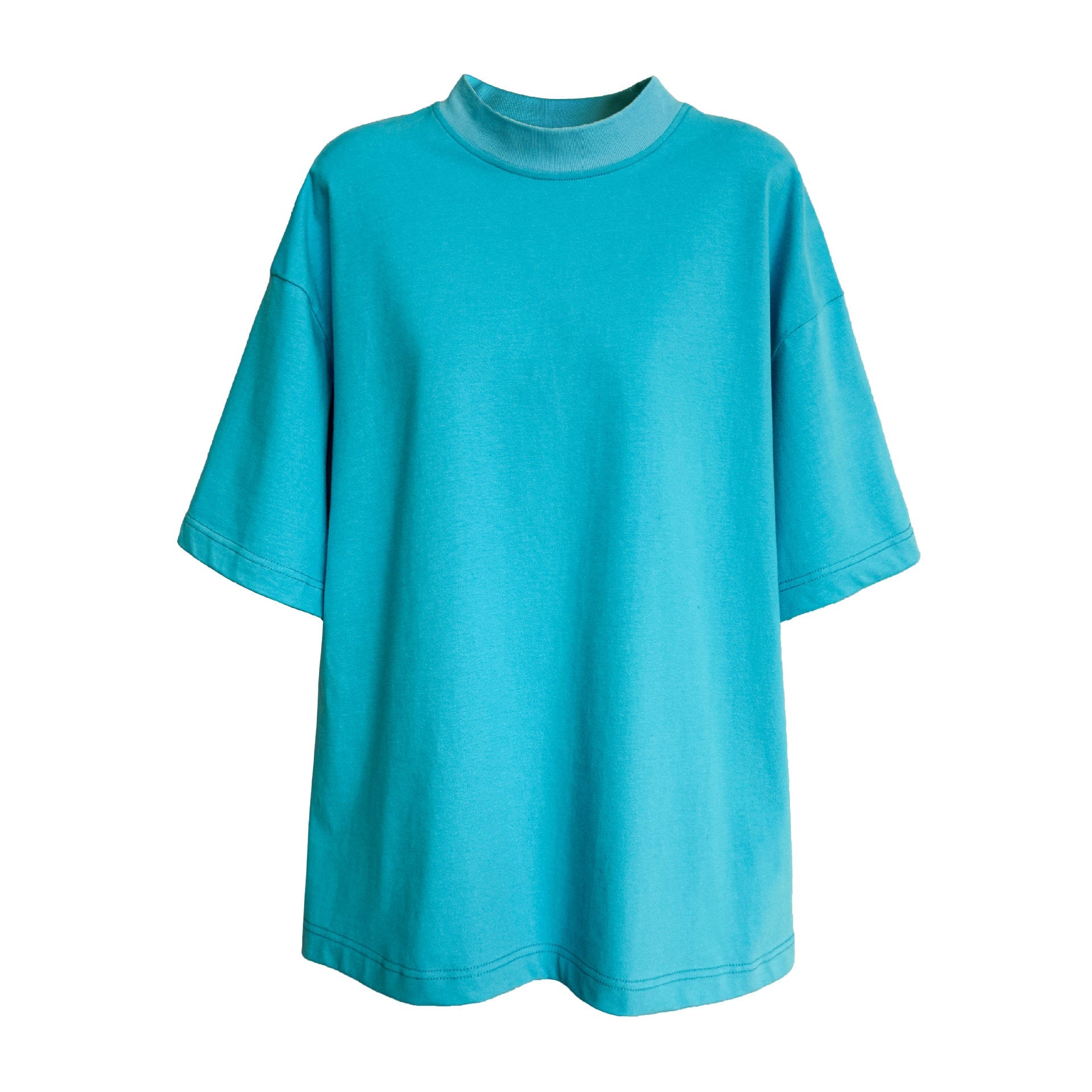 Casual solid color polished loose shoulder short sleeve women's early spring new silhouette simple round neck T-shirt