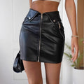 High-Waist PU Leather Mini Skirt