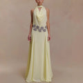 Fashion backless streamer neck dress