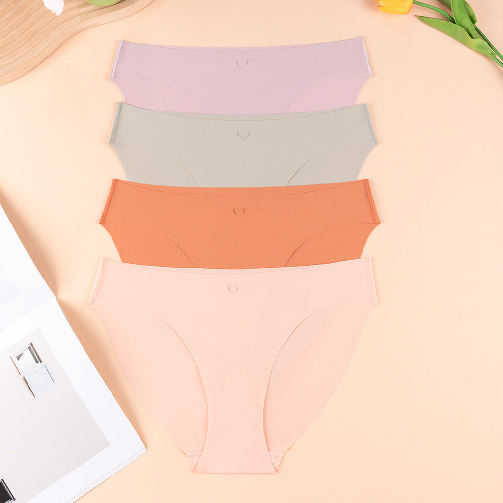 Traceless fitness underwear women's low-rise ice silk briefs pure cotton crotch breathable quick-drying sports underwear women