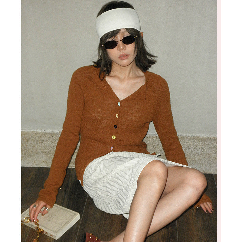 Dopamine Rainbow Button Knitted Cardigan Sweater