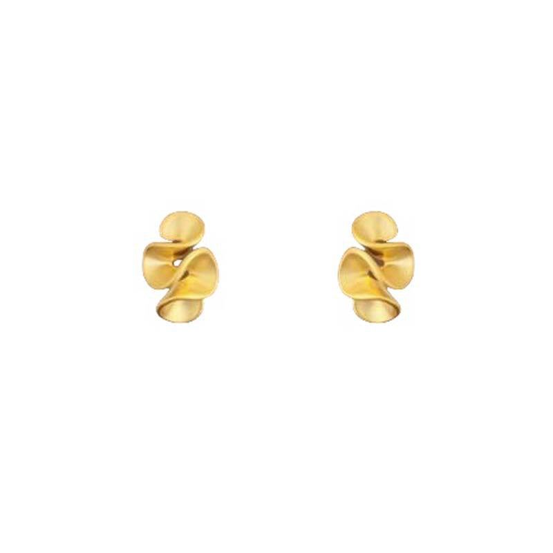 Dumb gold stud earrings light luxury high sense atmosphere new popular earrings design niche unique earrings women