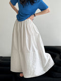 Temperament Korean three-dimensional pleated skirt women's early autumn new high-waisted organ pleated A-shaped umbrella skirt 3591