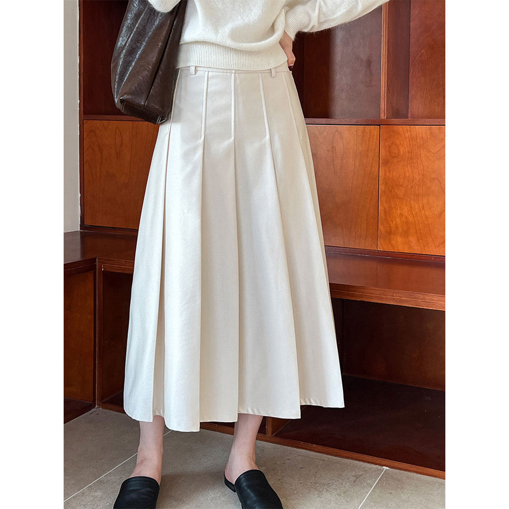 Purple high-end pleated skirt spring