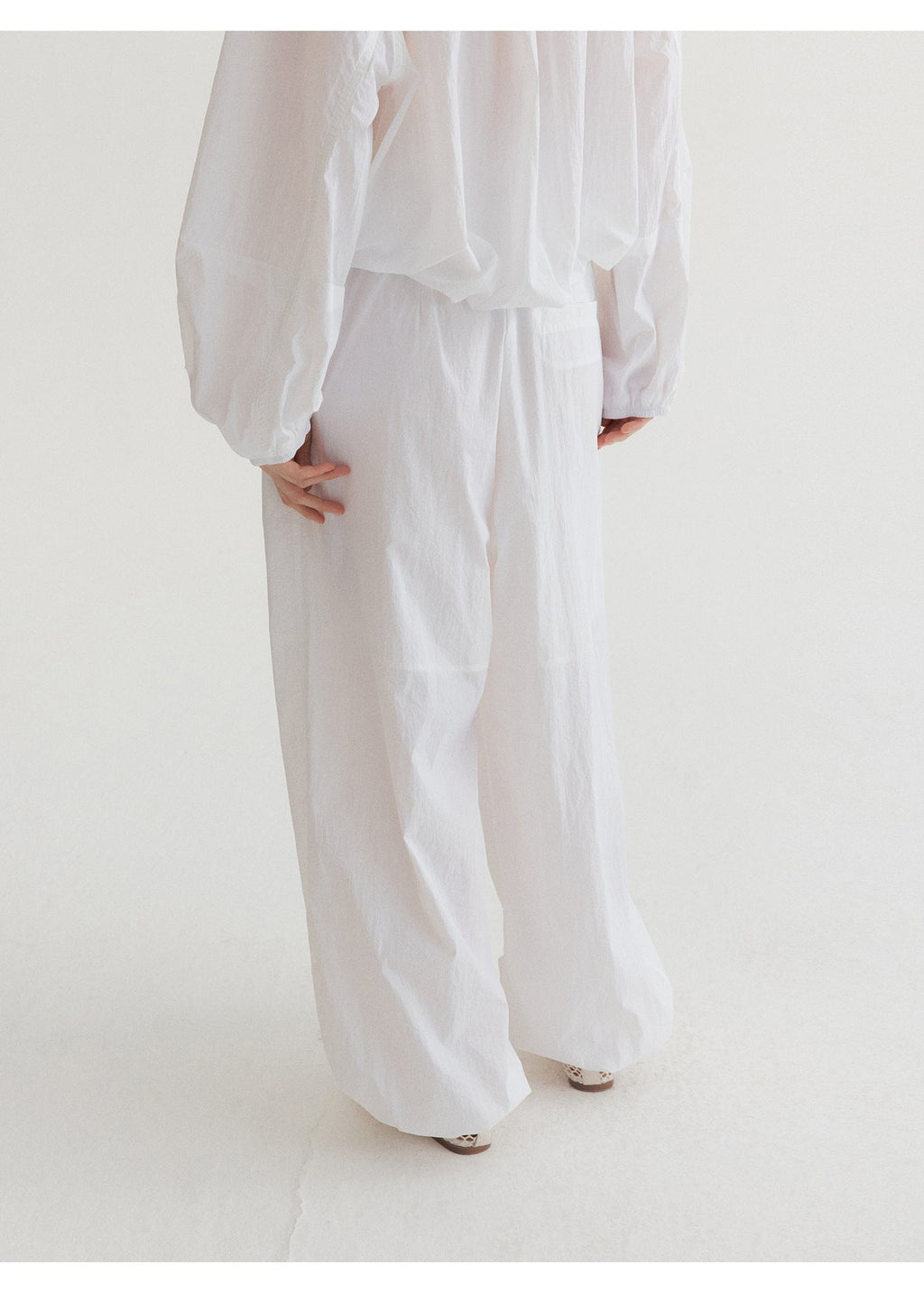 Summer new design pleated sunscreen drawstring foot loose profile casual pants