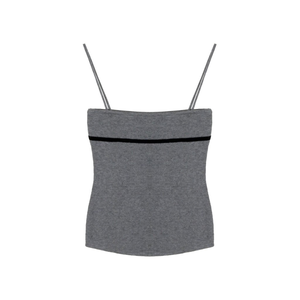 Wool contrasting color knitted sweater fine suspender vest pure wind inside and outside wear