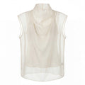 Spring French temperament pure desire sexy Tencel copper ammonia pile neck chiffon shirt