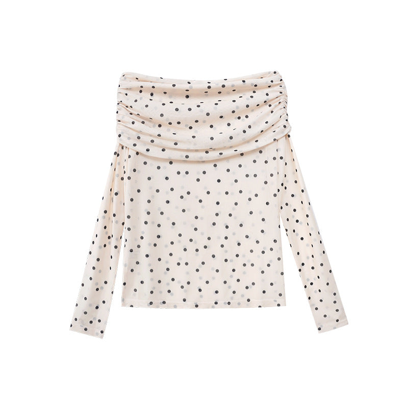 One Shoulder Polka Dot Top