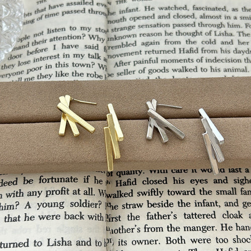 925 silver geometric retro stud earrings simple and small temperament unique earrings personalized trend earrings
