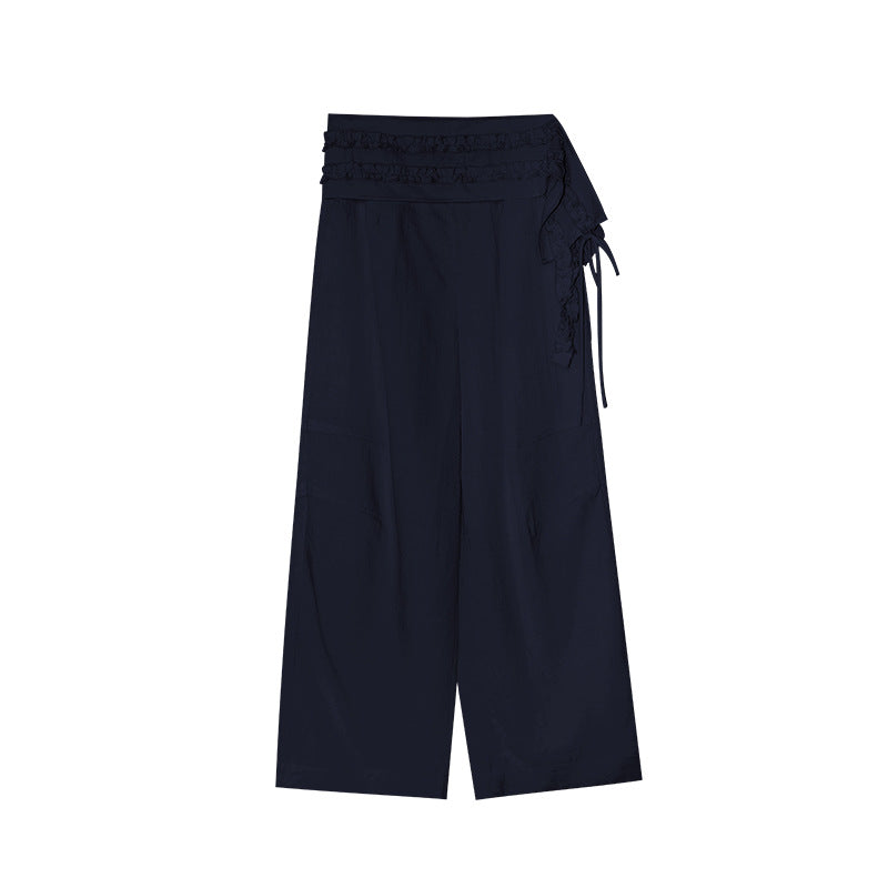 Straight casual wide-leg slimming drape floor-length pants