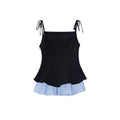 Sweet age reduction can be worn outside contrasting color splicing vest suspender top
