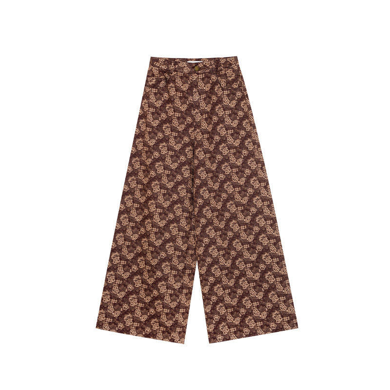 Skinny hips and high waists printed micro-pull pants