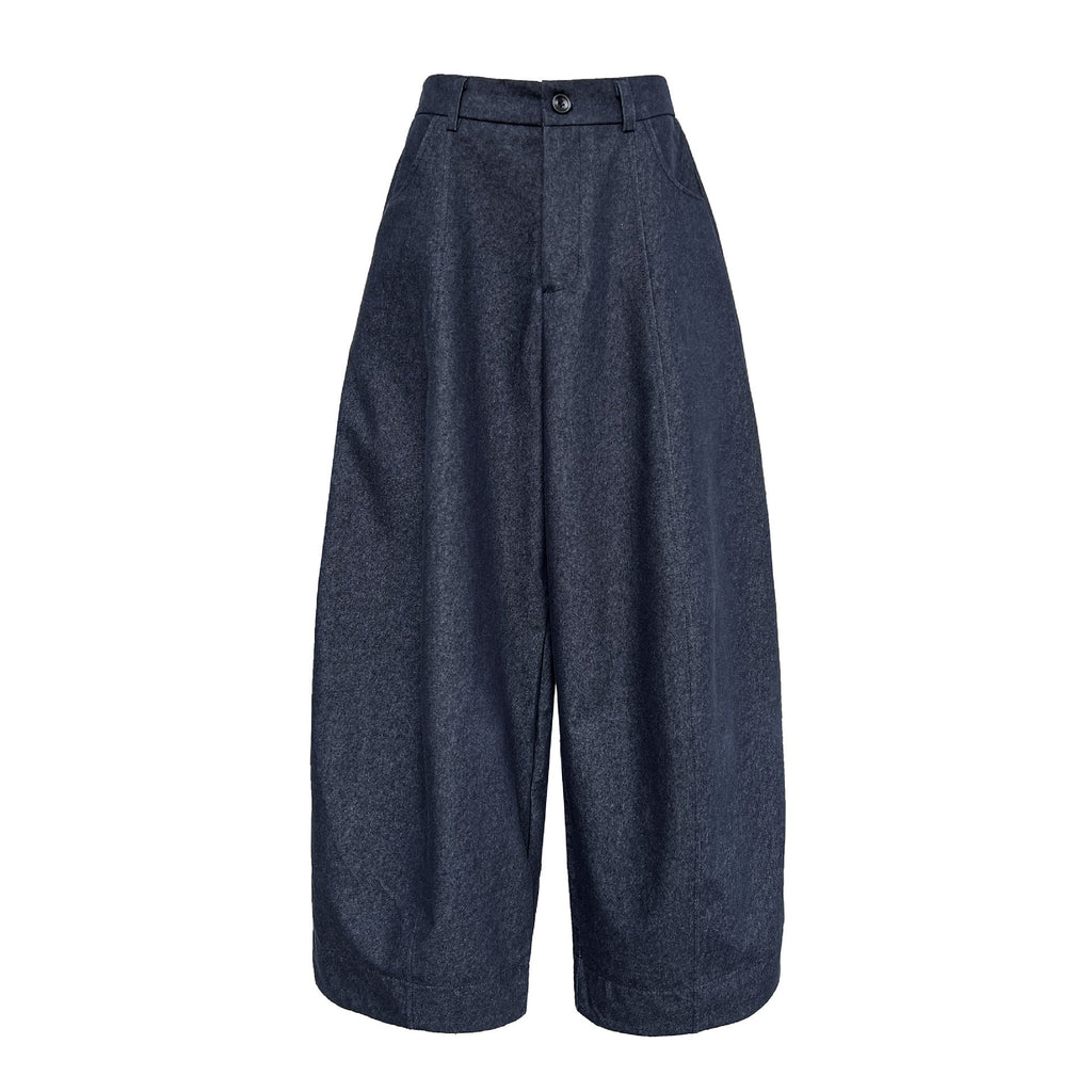 Korean retro casual scimitar wide-leg pants women's early autumn new silhouette loose drape trousers