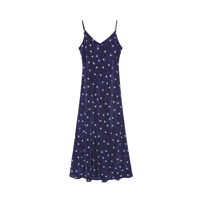 Holiday style pentagram waist suspender dress