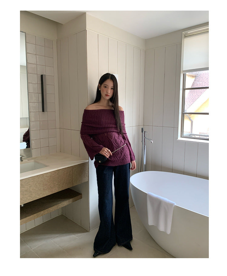 Gradual change washed blue cotton high waist micro pull jeans