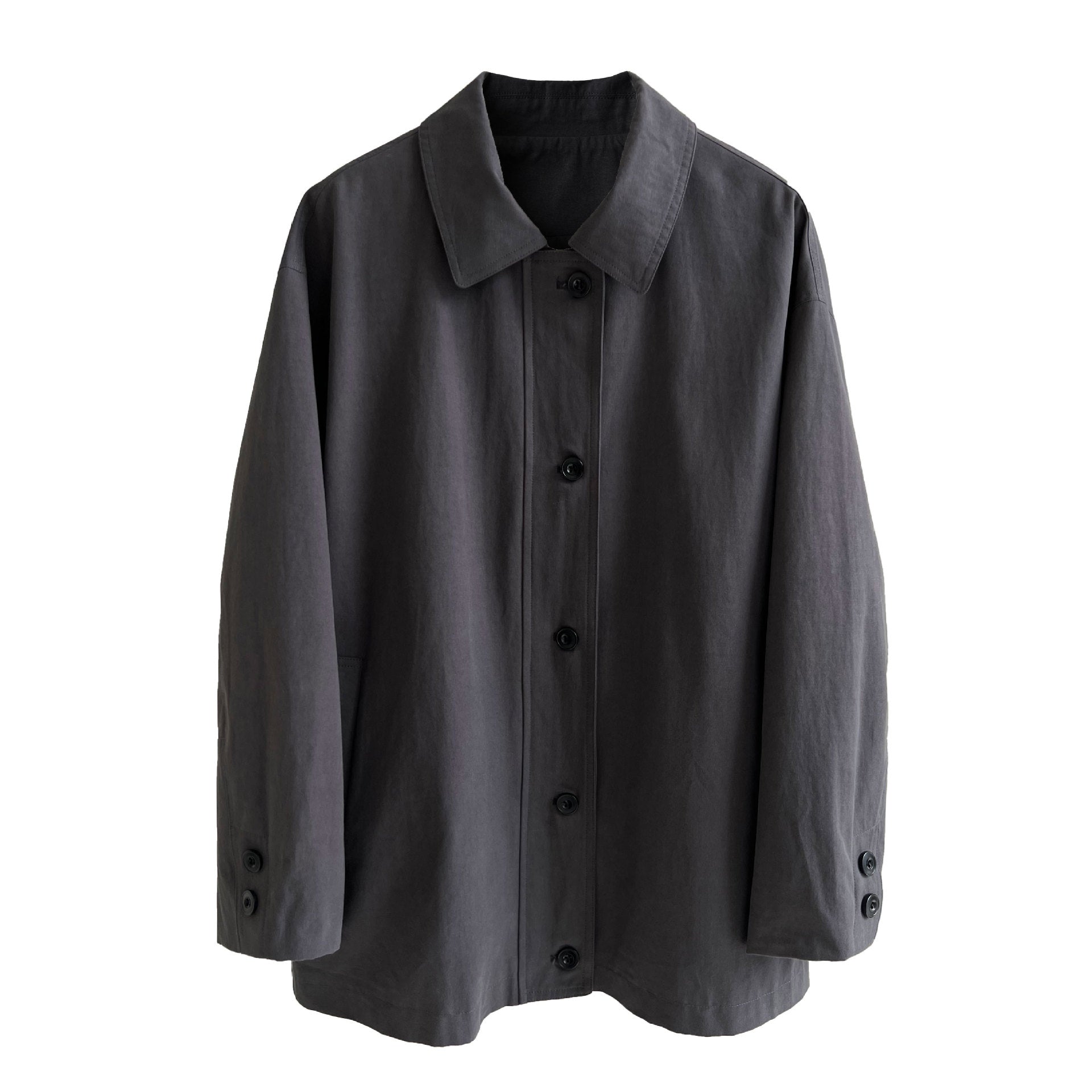 Japanese casual white trench coat women's spring new loose lapel casual cargo coat