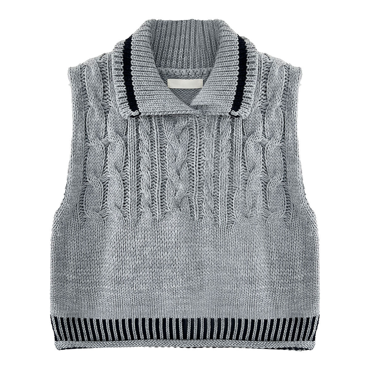 College style contrasting color lapel wool knitted vest women's 26 spring versatile stacked vest top