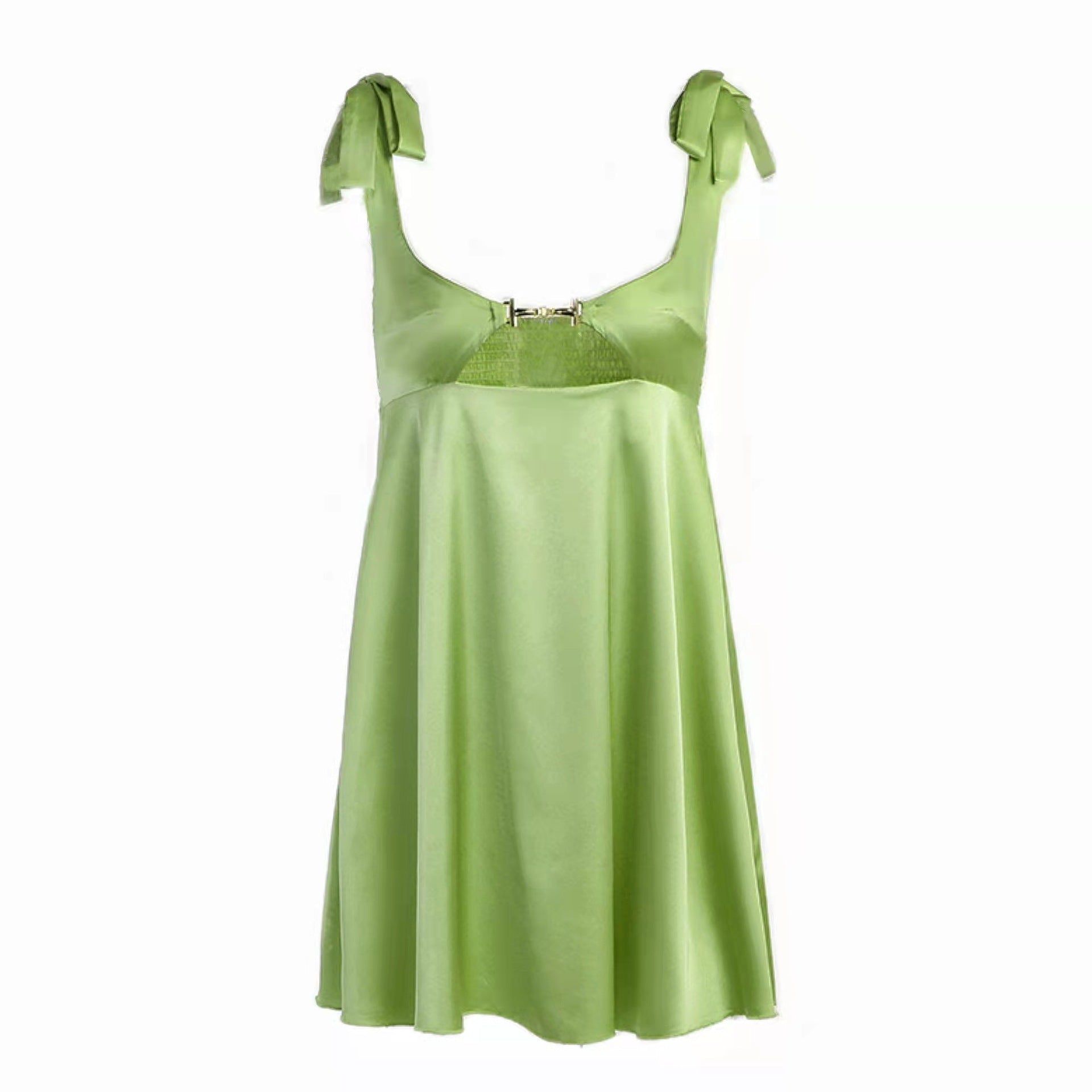 Satin hollow French sexy suspender dress