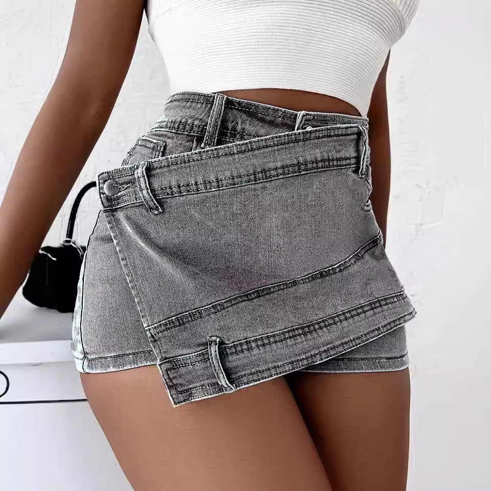 High Waist Wide Leg Denim Pants