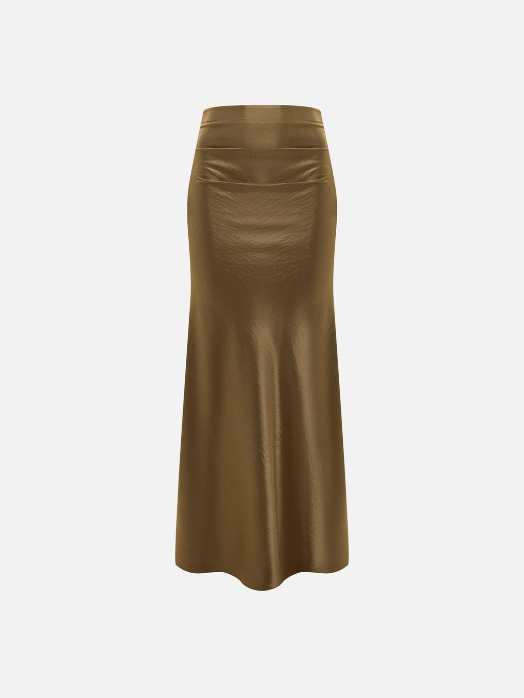 French satin skirt autumn and winter high waist hip skirt pleated A-shaped long skirt
