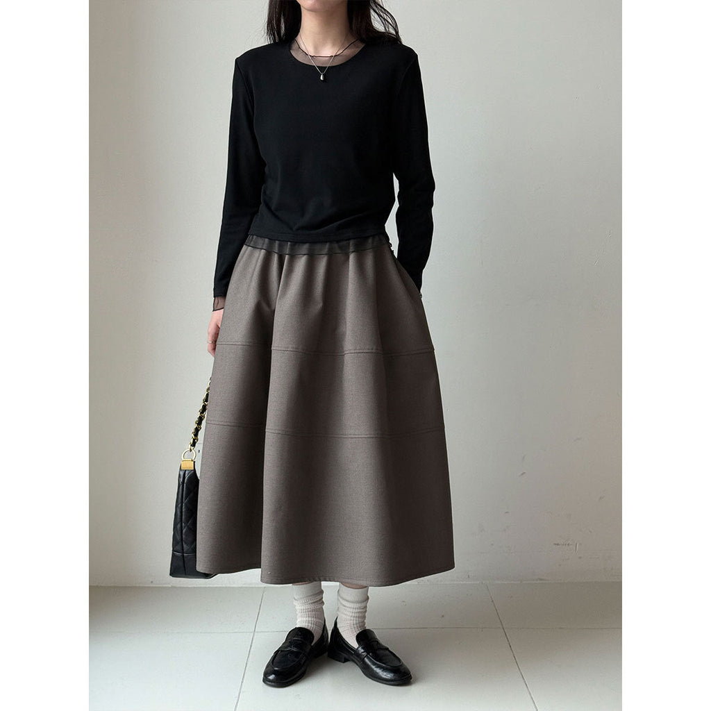 Commuting high-end bud skirt for women, elastic waist covering hips and thin A-shaped skirt in early spring