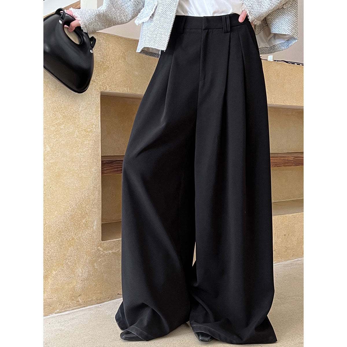 New drape trouser legs casual floor pants