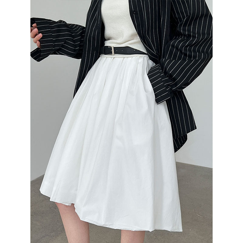 Korean simple high-waisted bud skirt for women's summer thin and age-reducing versatile long-staple cotton skirt