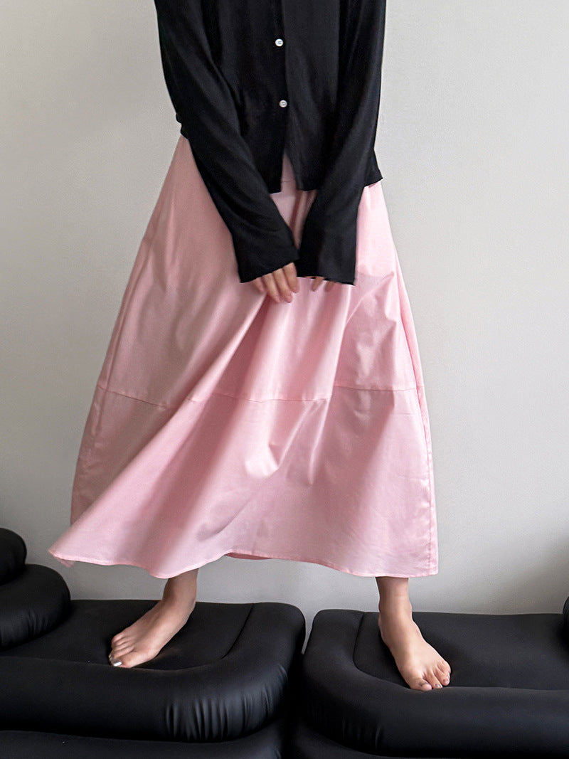 Yellow skirt summer new high waist and thin A-shaped skirt loose hip umbrella skirt fairy skirt